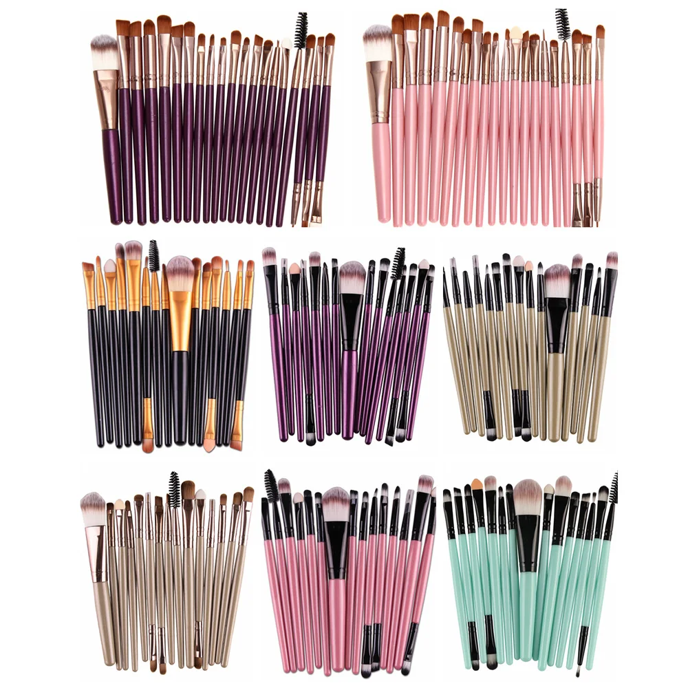 

15/20Pcs Makeup Brushes Set Tools Make-up Toiletry Kit Brand Make Up Brush Set Pincel Maleta De Maquiagem Professional