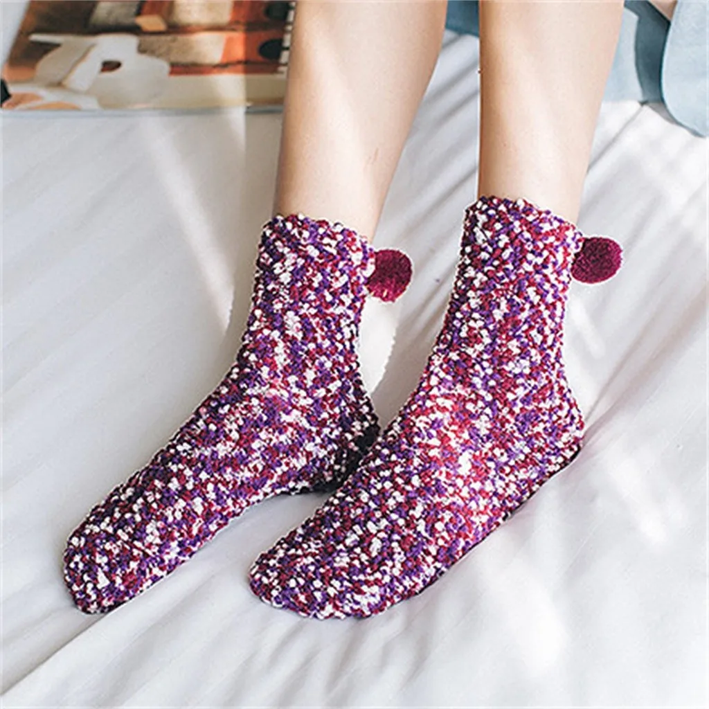 Флисовые плюшевые теплые носки для зимы, мужские и женские коралловые повседневные теплые Нескользящие зимние милые носки, meias masculina