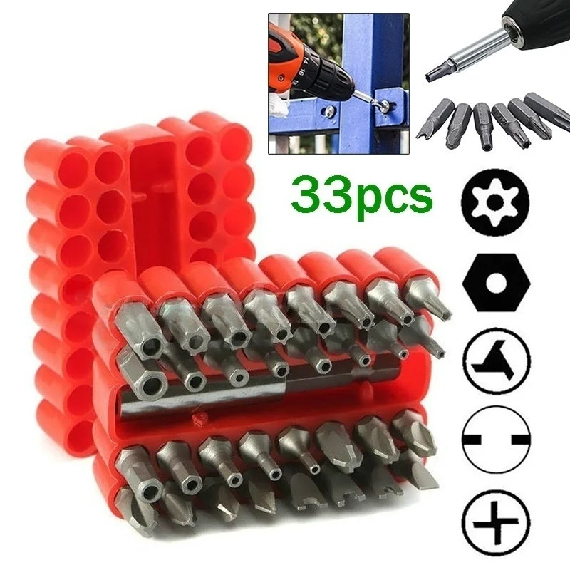 

33pcs Spanner Head Magnetic Bits Wish Tamper Star Proof Torx Set Screws Bit Screwdriver Drill Security Hex Holder