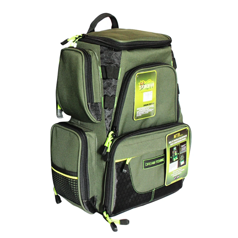 

Nylon Large Capacity Durable Adjustable Strap Pocket Army Green Outdoor Fishing Bag Breathable Multifunctional Tackle Backpack