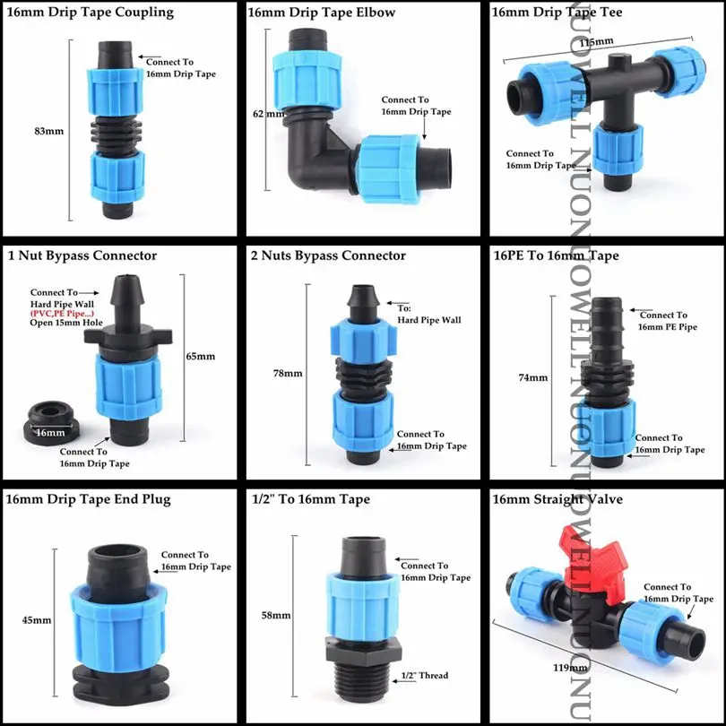 2 шт. 16 мм капельного орошения шланга соединители капельного шланга фитинги гайка трубы соединения микро Оросительная Система садовая вода разъем
