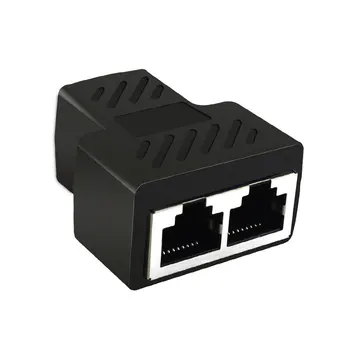 

RJ45 1 to 2 LAN Copper Conductor Network Cable Splitter Extender Plug Adapter 43*36*21mm EM88