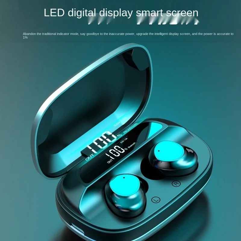 Free shipping TWS wireless Bluetooth headset 5 0 Digital Display Noise reduction and waterproof touch Portable charging box