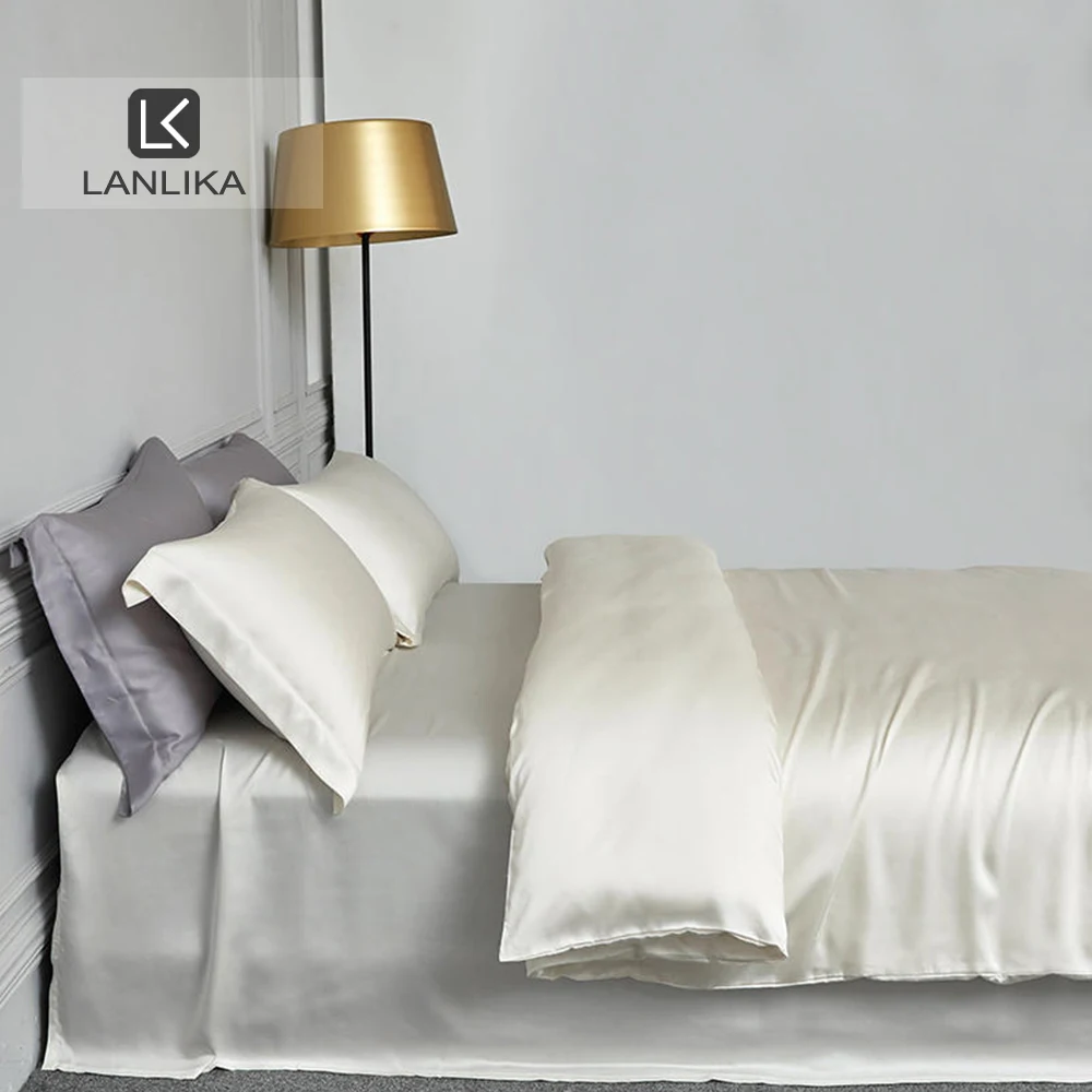 Lanlika женский белый 100% Шелковый Комплект постельного белья красота кожа для вас