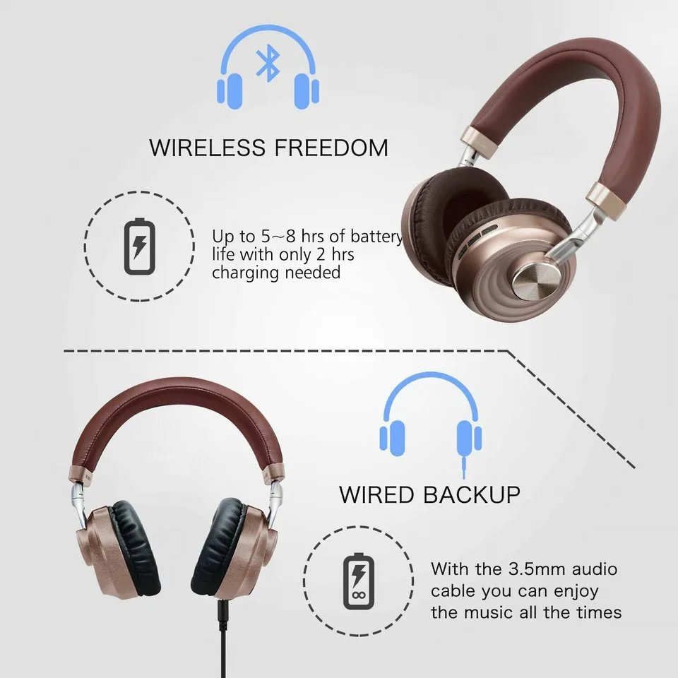 VJ083 NEW wireless Bluetooth headphones 5 0 music headset Over Ear for iPhone Samsung Headphones Noise Cancelling Headphone