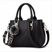 Embroidery Messenger Bags Women Leather Handbags Bags for Women Sac a Main Ladies hair ball Hand Bag 13