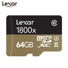 Lexar Профессиональный 1800x микро SD карты UHS-II TF Card 64 Гб оперативной памяти, 32 Гб встроенной памяти до 270 МБ/с. U3 Class10 флэш-карта памяти карты для спортивной экшен-камеры 4K Камера
