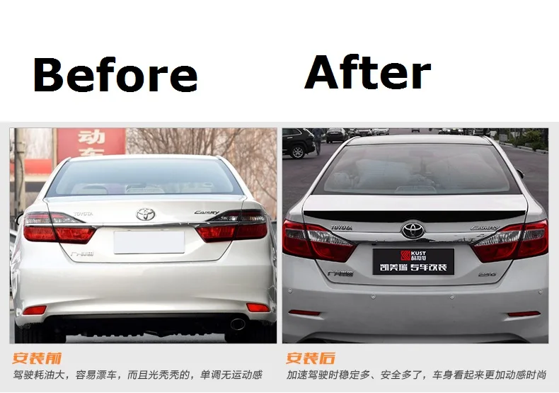 Подходит для Toyota camry 2012- Глянцевая печка для выпечки лак спойлер крыло заднее крыло разные цвета