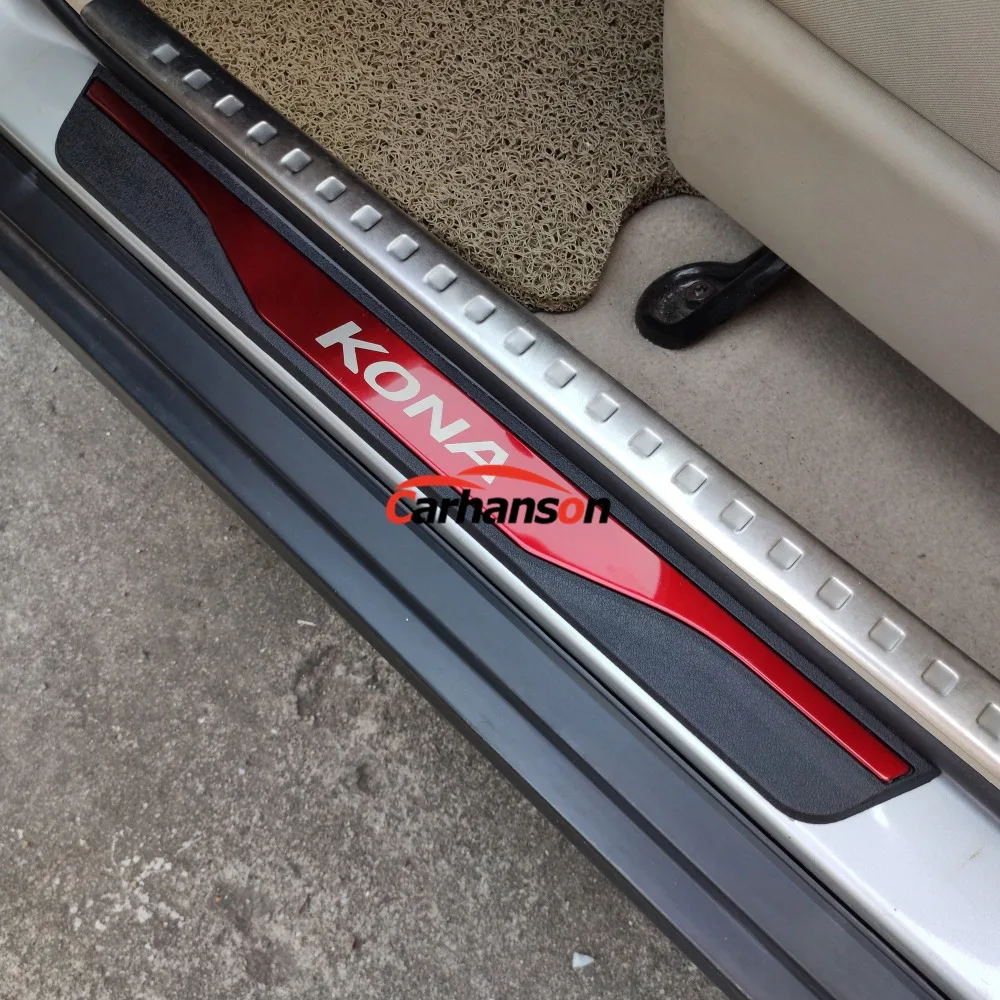 Для авто hyundai Kona Encino Kauai аксессуары для двери из нержавеющей стали педаль подоконника Накладка для автомобиля наклейки для стайлинга