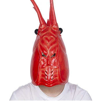 

Patygr Red Lobster Face Mask Claws Latex Animal Funny Adult Costume Accessory NEW