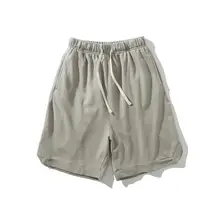 Эластичный пояс, простой летний светильник, серые шорты, уличная одежда, хип-хоп, для пляжа, для спортзала, хлопок, для мужчин и женщин, унисекс
