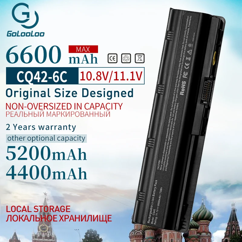 Golooloo 6Cells New laptop Battery for HP PAVILION 593553-001 CQ42 G62 CQ32 MU06 CQ43 CQ56 CQ62 CQ72 DM4 DV4 DV5 DV6 DV7 G4 G6 | Компьютеры