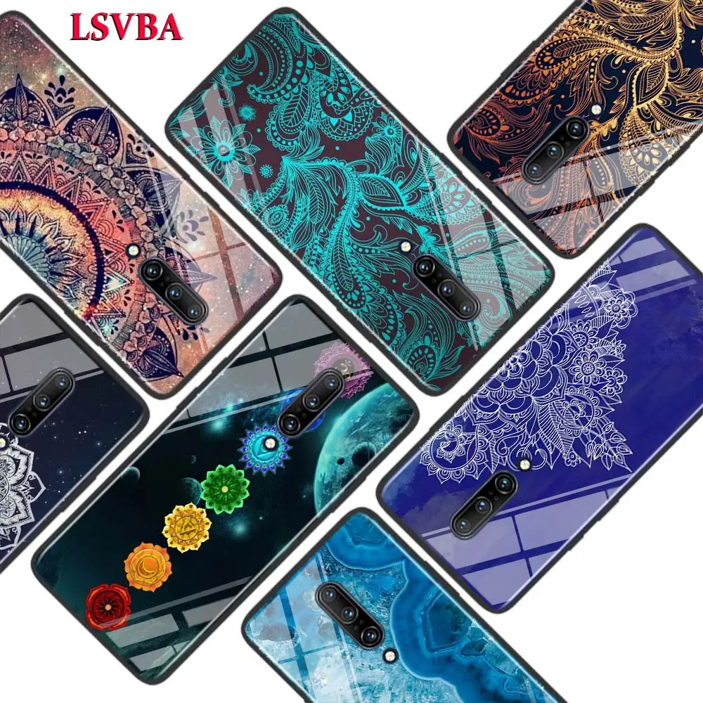 

Black Silicone Case Mandala Chakra Yoga Back Cover For OnePlus 5 5T 6 6T 7 7Pro Super Bright Glossy Phone Case Cover