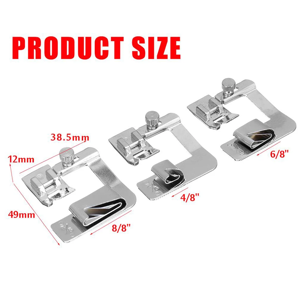 3 шт. свернутый подол лапка набор швейная машина лапка 4/8 8/8 6/8 для низкая лапка бытовая швейная машина аксессуары