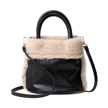 

2020 new soft leather bucket bag hand messenger bag Double-sided use wool shoulder bags TANTO