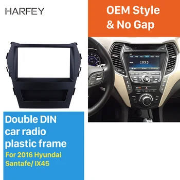 

Harfey No Gap Double DIN Installation Kit Car Stereo Radio Fascia for Hyundai Santafe IX45 2016 In Dash Trim Frame OEM Style