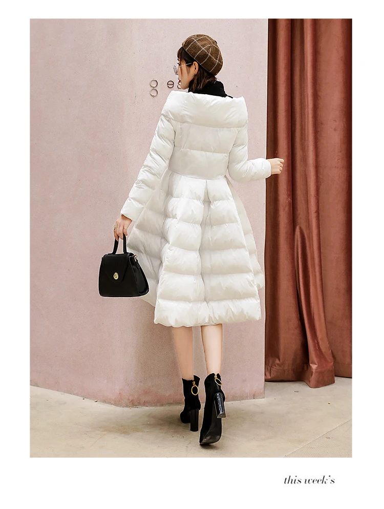 Стиль корейский стиль средней длины стройнящее зимнее хлопковое пальто для похудения qun Bay kuan спереди короткое длинное сзади женское платье