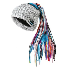 USB перезаряжаемая трикотажная Беспроводная bluetooth-шляпа вызов эластичная Мода Музыка Спорт умный теплый микрофон Универсальный Зимний