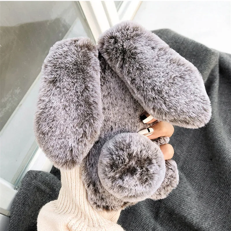 

3D DIY Rabbit Hair Fur Case for Samsung Galaxy Note 10 Pro Note 8 Note 9 Note 3 4 5 J7 NXT J7 NEO J1 MINI Prime A50 A70 Cover