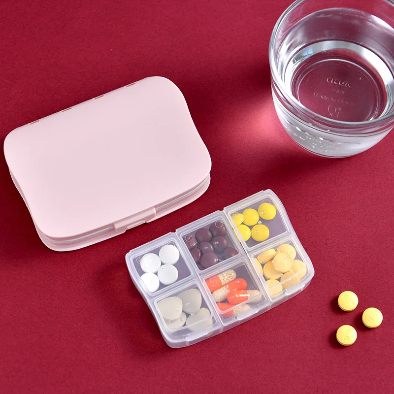 6 Days Cycle Pill Box Drug Divider Convenient Portable Pill Splitter Medicine Case Container Splitter Box Travel Storage Cutter