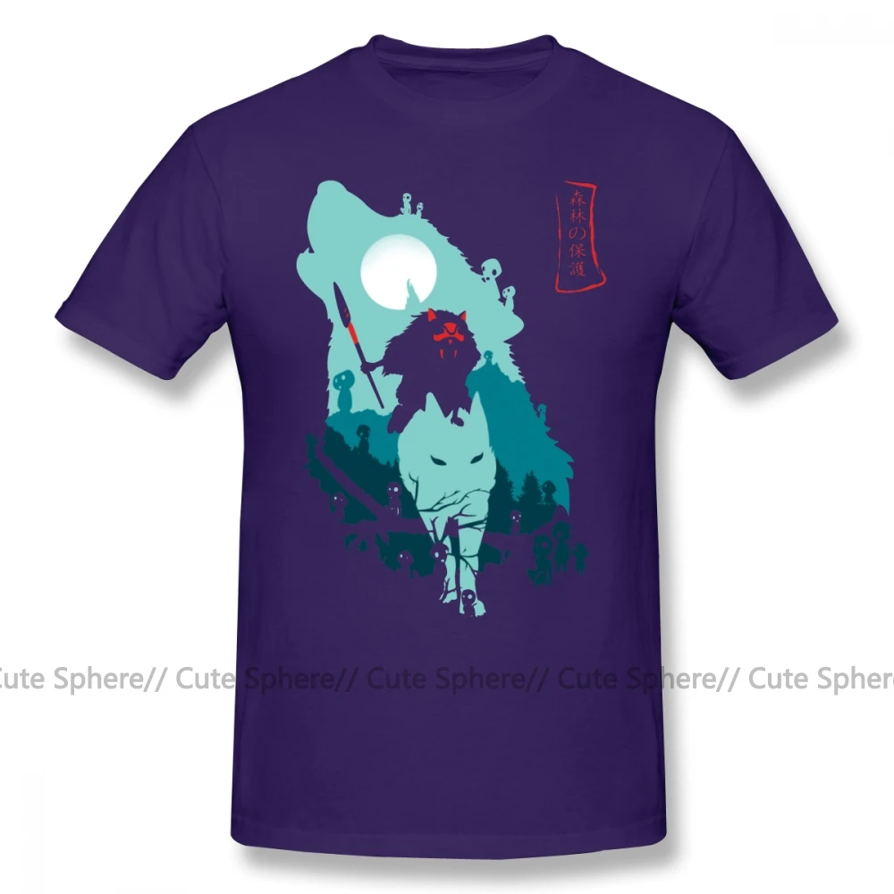 Mononoke футболка Принцесса Мононоке футболка классическая мужская футболка принт короткий рукав XXX 100 хлопок забавная футболка - Цвет: Purple