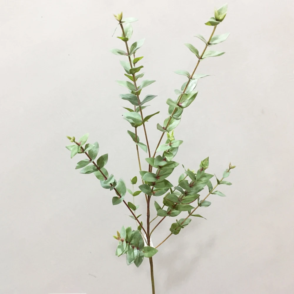 96cm 6PCS Artificial Plants Faux Heart-shaped Eucalyptus Leaf Fake Money Leafs Plastic Green Plant Wedding Shooting Prop Decor