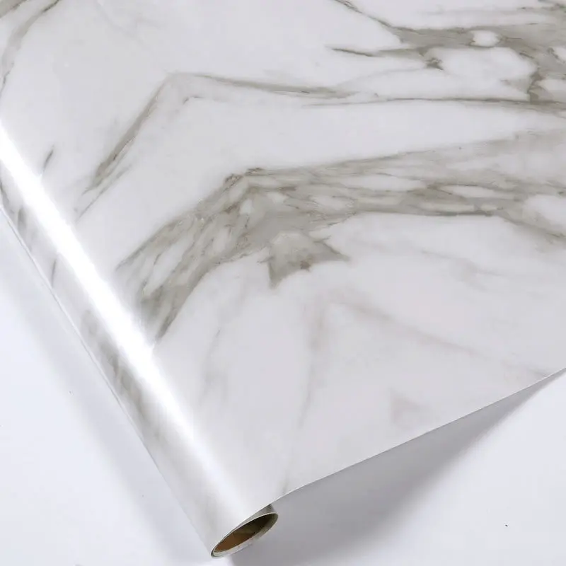 60X500 см гранитная мраморная контактная бумага водостойкая ТОЛСТАЯ ПВХ настенная бумага самоклеящийся прокатный афиши фильмов для мебели - Цвет: gray marble 500cm