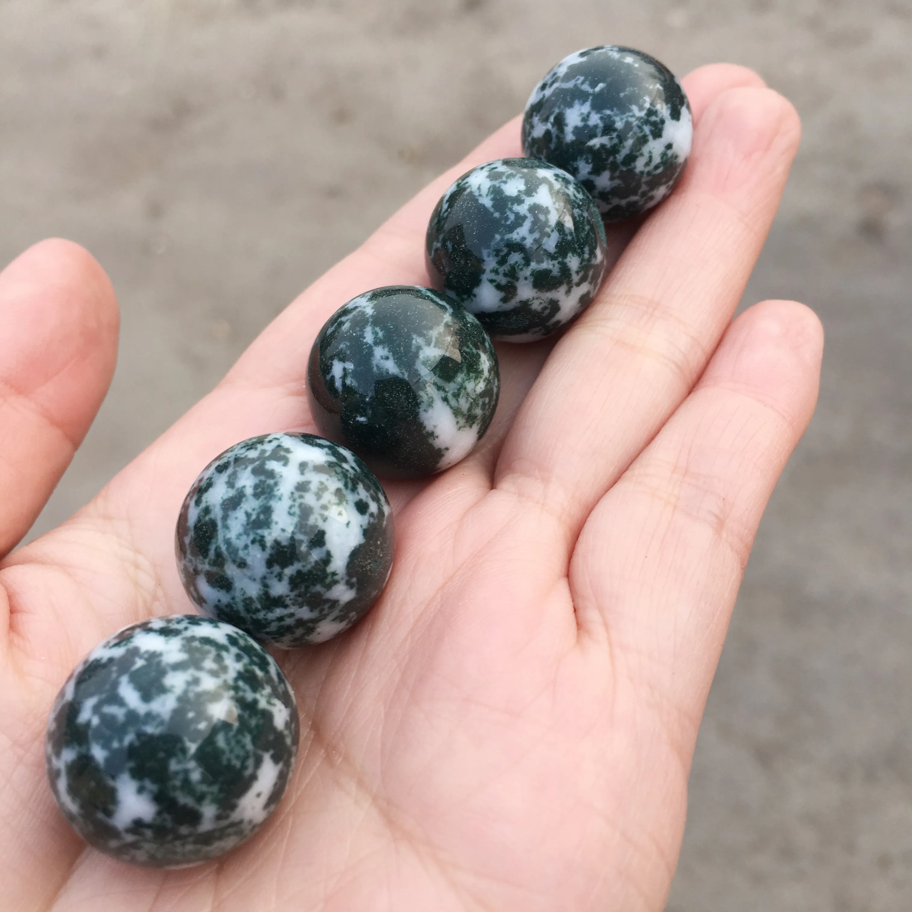 

5 шт. Натуральный Мох, водный Агат, кварц, хрустальный шар для заживления украшения чакры