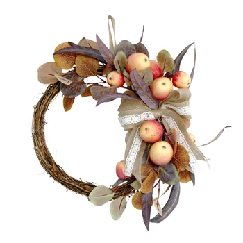 

1pc Decorative Lightweight Reusable Simulated Practical Thanksgiving Wreath Garland Home Hotel