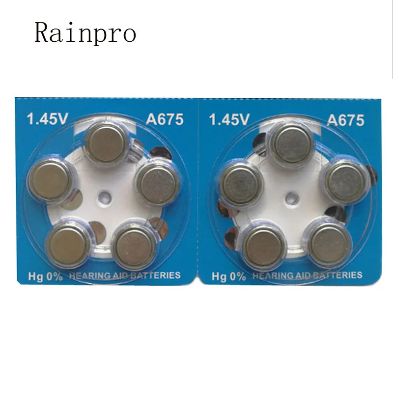 Rainpro 20 шт./лот A675 PR44 AG13 цинковая воздушная батарея для BTE высокомощный слуховой аппарат для ушей 1,45 в