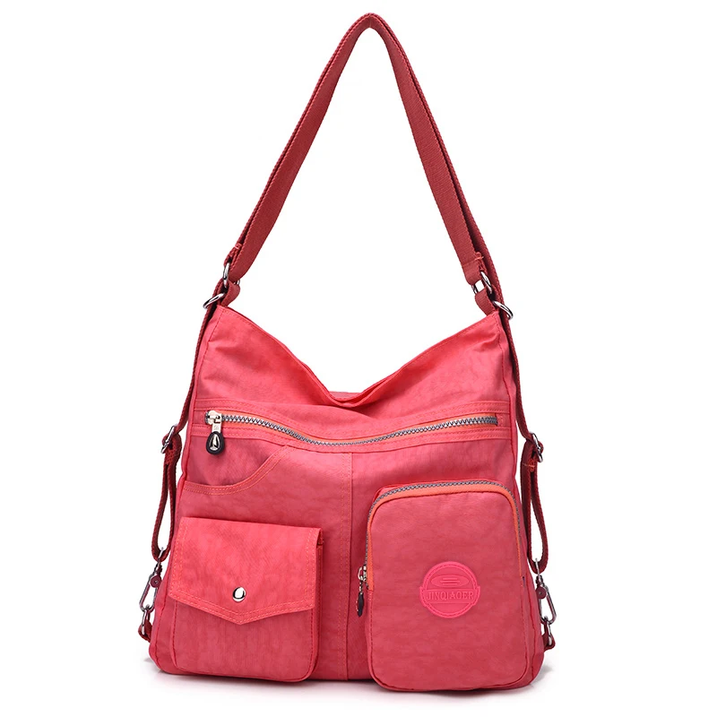 Женский нейлоновый рюкзак натуральные школьные сумки для подростков повседневные женские консервативные стильные Наплечные сумки Mochila сумка для путешествий ранец - Цвет: red
