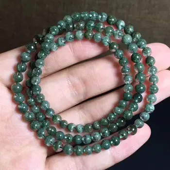 

Genuine Natural Green Phantom Quartz 3 Laps Bracelet Women Men Crystal Clear Round Beads 5mm Stretch Bracelet AAAAA Certificate