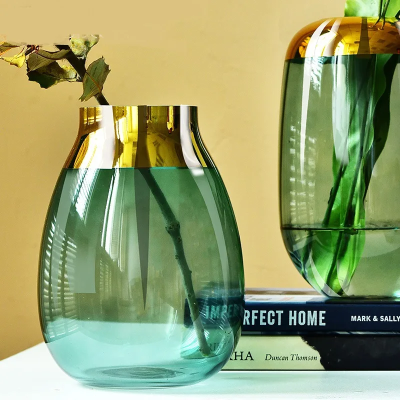 Современное минималистичное прозрачное украшение для стеклянной вазы, стол для гостиной, зеленый Пномпень, украшение для дома, мебель
