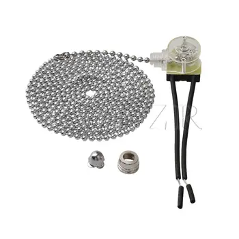 

BQLZR Chrome Electric Lamp Pull Chain Switch On-Off Pull Chain Length 150cm