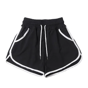 Plus Size High Waist Shorts Women Patchwork Body Fitness Workout Summer Shorts Female Elastic Loose