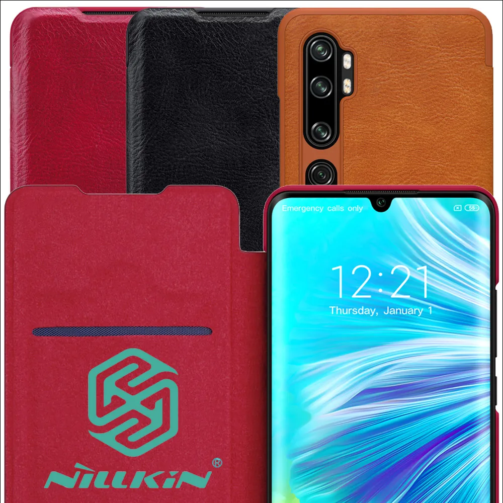 Кожаный чехол книжка Nillkin Qin для Xiaomi Mi Note 10 Pro Mi10|Бамперы| |