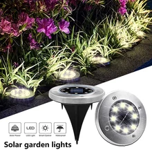 Eco-friendly 8 светодиодный диск светильники наземный светильник безопасности путь домой пейзаж легкий прочный управления светом светодиодный Цвет Фул Цвет