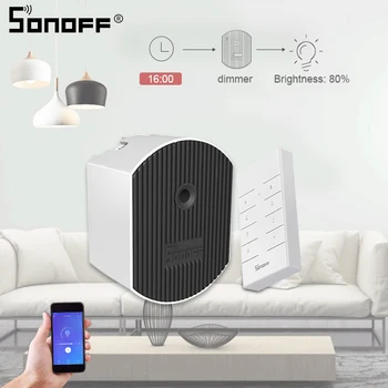 

Sonoff D1/RM433 Smart Dimmer WiFi Switch 433Mhz RF/APP/Voice Remote Control Adjust Light Brightness Works with Google Home Alexa