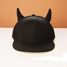 Мужская модная Женская Бейсболка, черная хлопковая хип-хоп кепка, маленький дьявол, кости, кости, шапки, Кепка с рожками