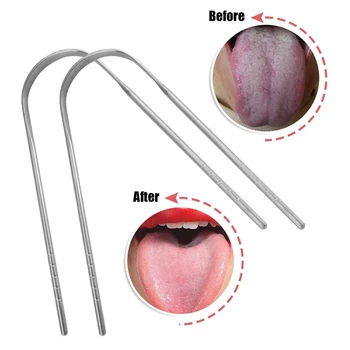 

Tongue Scraper Tongue Coating Cleaner Bad Breath Stainless Steel Remove Tongue Coating Oral Care Tools Tongue Scraper