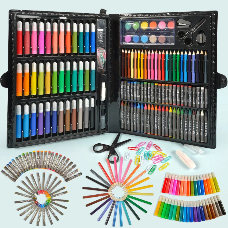 Art Supplies150 Pieces Drawing Painting Art Kit, Gifts for Kids Girls Boys  Teens, Art Set Case with Clipboard, Coloring Papers, Drawing Papers, Oil  Pastels, Crayons, Colored Pencils, Watercolor Cakes
