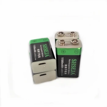 

4pcs/lot 9V 1180mAh lithium ion battery 6F22 USB rechargeable battery detector toy rechargeable battery free shipping