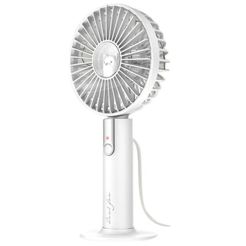

USB Hand Held Fan Desk Fan Cooling Fan 3 Speeds Adjust with 1200MAh Rechargeable Battery for Office Outdoor Home