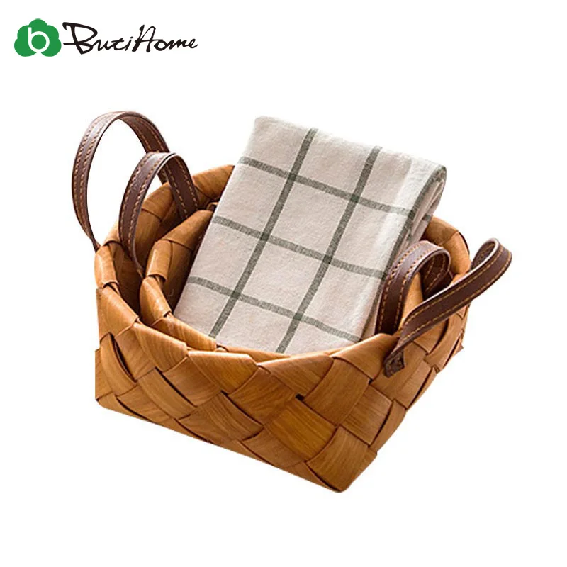 Ручная плетеная корзина из ротанга соломенная коробка для хранения в доме