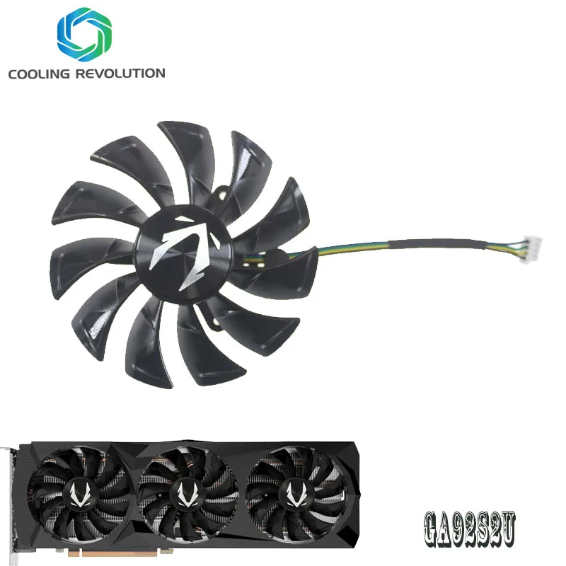 Placa Gráfica Ventilador de Refrigeração Ga92s2u Dc12v 0.46a 4pin para Zotac Geforce Rtx 2080 ti Amp Edição fã 87 mm Rtx2080 2080ti - Imagem 2