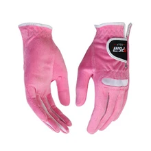 Быстрая хорошее качество удобные прочные розовые женские перчатки для гольфа из микрофибры