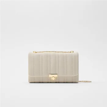 

Fashion Gold Chain Shoulder Bags for Women Ivory Flap