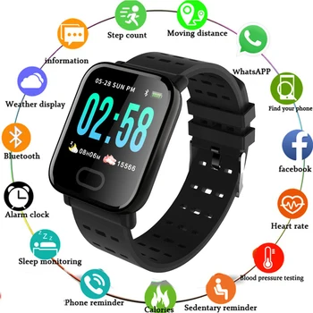 

A6 1.3 Inch Color Screen Smart Bracelet Blood Pressure Heart Rate Monitoring Fitness Waterproof New Sports Watch For Android IOS