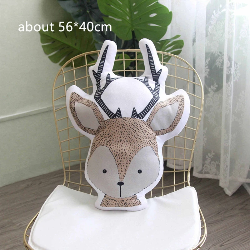 Baby Elephant Fox Deer Bear Giraffe Rabbit Soft Stuffed Plush Toys Pillows Animal Plush Toy Cartoon Pillow Cushion For Kids Gift