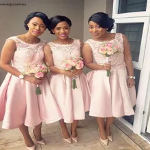 short blush bridesmaid dresses